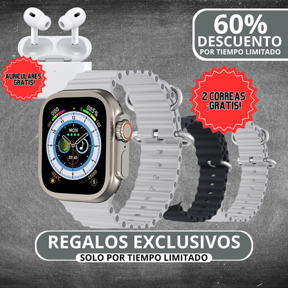 SmartWatch ULTRA PRO + 2 Correas y Auriculares Pro ¡GRATIS! | Edición Especial